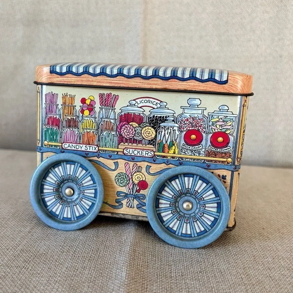 Vintage Candy Shop Cart Tin Keller Charles Sweet Treats Chocolate Store Decor